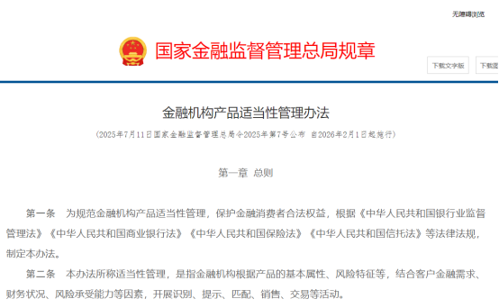 金融机构产品适当性管理